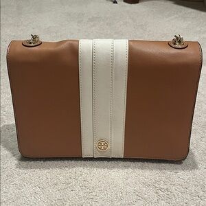 Tory Burch Tan and Cream Crossbody Bag